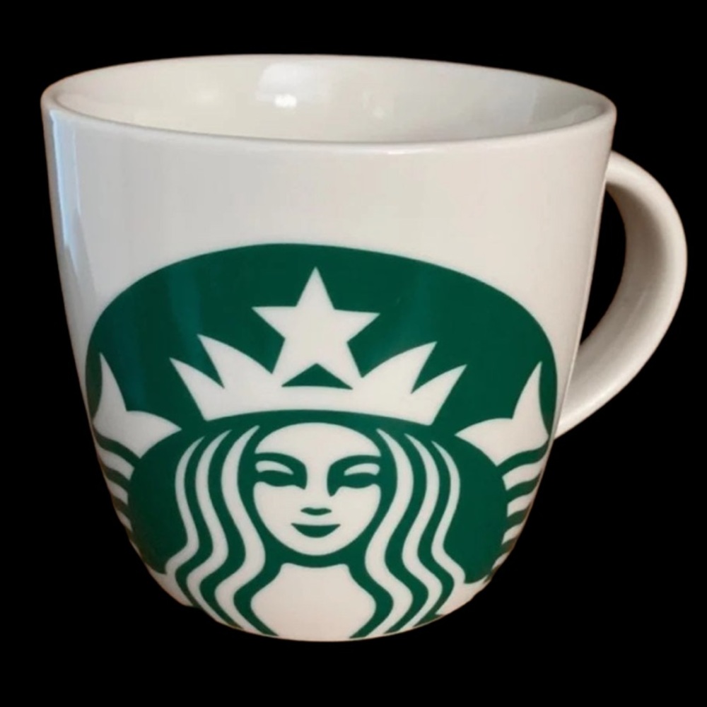 Oversized 2017 Starbucks Mug White with Traditional Siren Logo in Green